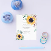 Zomer Zonnebloemen Eucalyptus Greenery Wedding Flyer (Enkel)