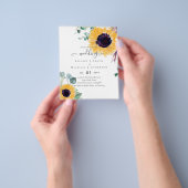 Zomer Zonnebloemen Eucalyptus Greenery Wedding Flyer (Hand)