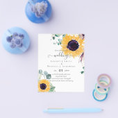 Zomer Zonnebloemen Eucalyptus Greenery Wedding Flyer (Enkel)