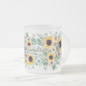 Zomer Zonnebloemen Eucalyptus Greenery Wedding Matglas Koffiemok (Voorkant rechts)