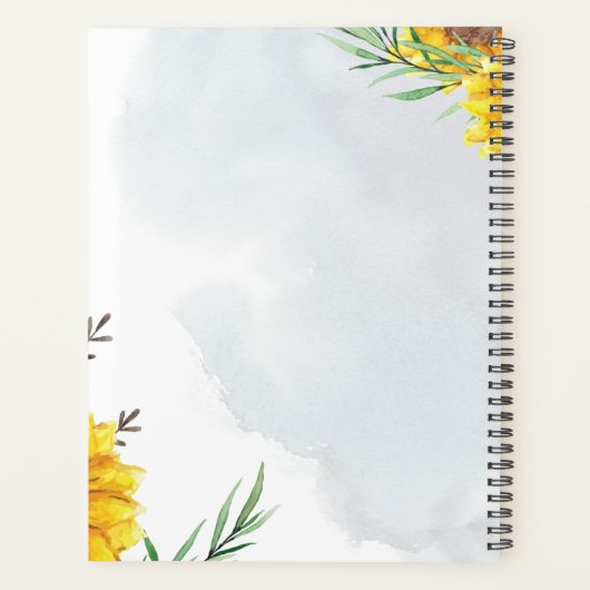 Zomer Zonnebloemen Eucalyptus Greenery Wedding Planner (Achterkant)