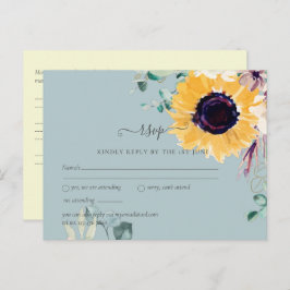 Zomer Zonnebloemen Eucalyptus Groene Huwelijkdecor Briefkaart