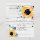 Zomer Zonnebloemen Eucalyptus Groene Huwelijksdeco (Voorkant / Achterkant)