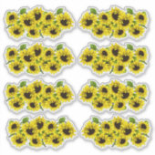  Zomer Zonnebloemen Gevormde Contour Stickers (Voorkant)