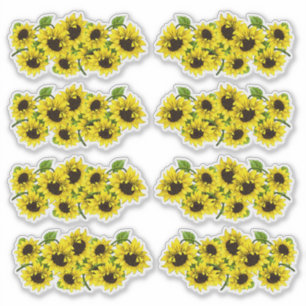 Zomer Zonnebloemen Gevormde Contour Stickers