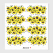  Zomer Zonnebloemen Gevormde Contour Stickers (Vel)