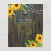 Zomer Zonnebloemen Landelijke Houten BRUIDSSUITE U Flyer (Achterkant)