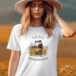 Zomer Zonnebloemen Lavendel Bos Natuur Naam T-shirt