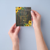 Zomer Zonnebloemen Rustic Wood Wedding Flyer (Hand)