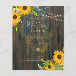 Zomer Zonnebloemen Rustic Wood Wedding Flyer