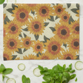 Zomer Zonnebloemen Theedoek (Gevouwen)