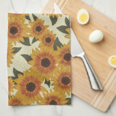 Zomer Zonnebloemen Theedoek (Quarter Fold)