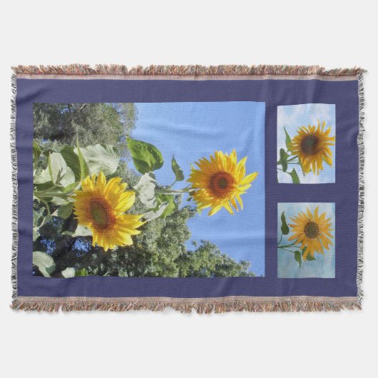 Zomer Zonnebloemen Woven Throw Blanket Deken (Voorkant)