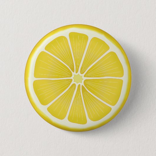 Zomer Zonneschijn Citroen Gele Citrus Charm Ronde Button 5,7 Cm (Voorkant)