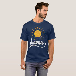 Zomer Zonneschijn Design Heren Navyblauw T-shirt