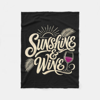 Zomer Zonneschijn En Wijn Strandvakantie Drinker Fleece Deken