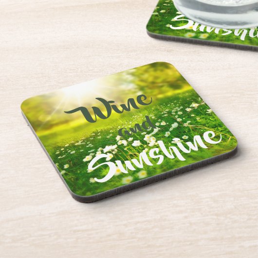 Zomer Zonneschijn Picknick Leuke Wijn Bier Onderzetter (Linkerzijde)