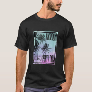 Zomer Zonneschijn Strand Party Times Palm Tree Sur T-shirt
