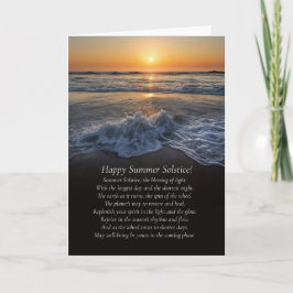 Zomer Zonnewende Oceaan en strand met golven Gedic Kaart