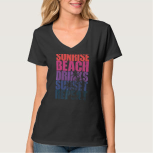 Zomer Zonnezestrand Drinken Zonnetijd Herhaal Beac T-shirt