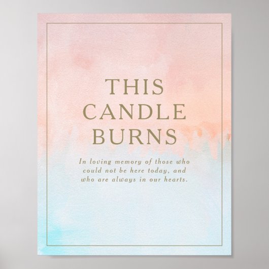 Zomer Zonsondergang Aquarel Deze Kaars Brandt Brui Poster (Voorkant)