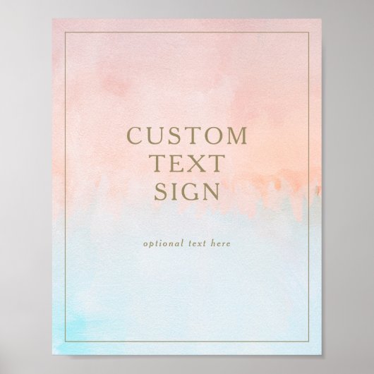 Zomer Zonsondergang Aquarel Kaarten en Geschenken  Poster (Voorkant)