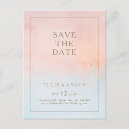 Zomer Zonsondergang Aquarel Save The Date Postkaar Uitnodiging Briefkaart