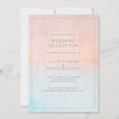 Zomer Zonsondergang Aquarel Trouwreceptie Kaart (Voorkant)