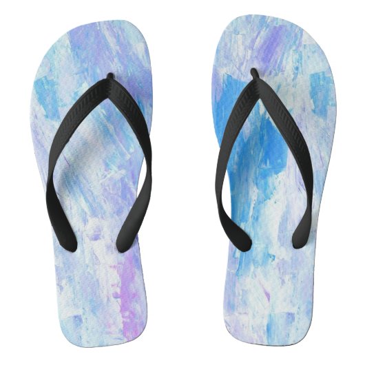 Zomer Zonsondergang/Blauw/Roze/Abstract/Teenslippe Teenslippers (Voetbed)