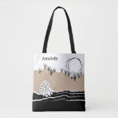 Zomer Zonsondergang Duin Zand Zee Schelp Naam Tote Bag (Voorkant)