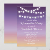 Zomer Zonsondergang Lichten Graduation Party Kaart (Voorkant / Achterkant)