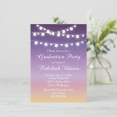 Zomer Zonsondergang Lichten Graduation Party Kaart (Staand voorkant)