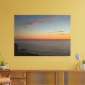 Zomer zonsondergang op Droskyn Point Perranporth Canvas Afdruk (Insitu (Woonkamer))