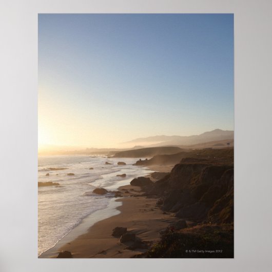 Zomer zonsondergang op weg 1 van Californië Poster (Voorkant)