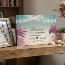 Zomer Zonsondergang Palm Bomen Slingerlichten Trou