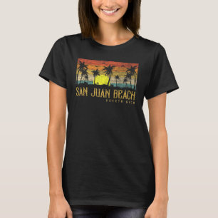 Zomer Zonsondergang Palmboom  Puerto Rico San Ju T-shirt
