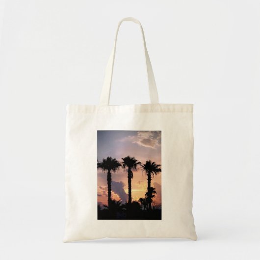Zomer Zonsondergang Palmboom Winkel Strand Tote Bag (Voorkant)