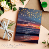 Zomer Zonsondergang String Lights Tropische Strand Kaart