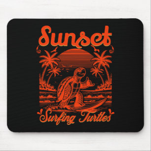 Zomer - Zonsondergang Surfende Schildpadden Muismat