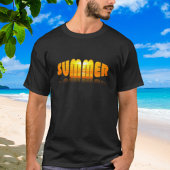 Zomer Zonsondergang Trendy Gebogen Tekst Effect T-shirt