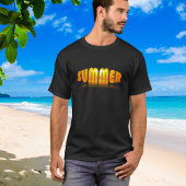 Zomer Zonsondergang Trendy Gebogen Tekst Effect T-shirt