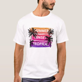 Zomer Zonsondergang Tropisch T-shirt
