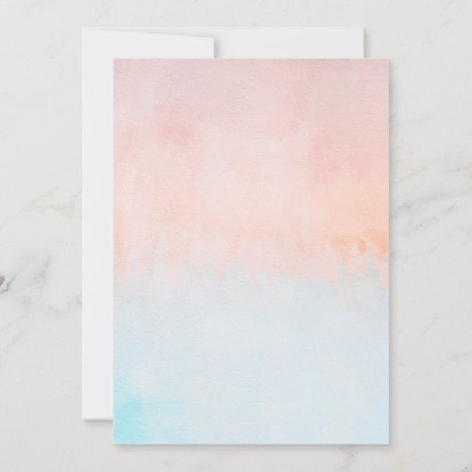 Zomer Zonsondergang Watercolor Trouwreceptie Kaart (Achterkant)