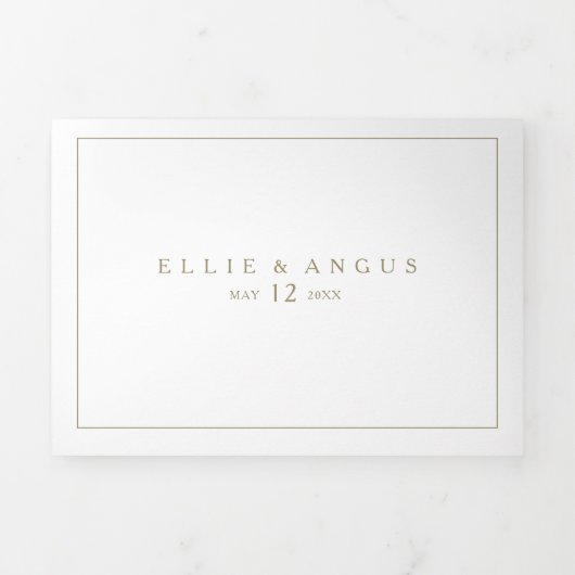 Zomer zonsondergang Waterverf Alles in een drievou Drieluik Uitnodiging (Cover)