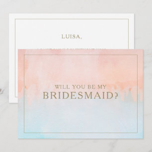 Zomer zonsondergang Waterverf bruidsmeisje voorste Kaart