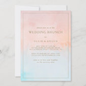 Zomer Zonsondergang Waterverf Bruiloft Brunch Kaart (Voorkant)