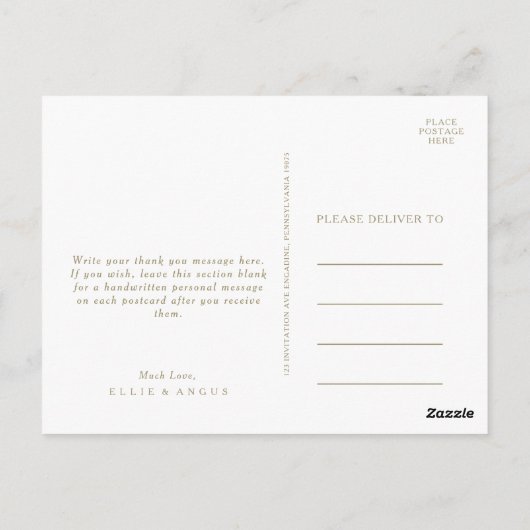 Zomer zonsondergang Waterverf bruiloft dank u Briefkaart (Achterkant)