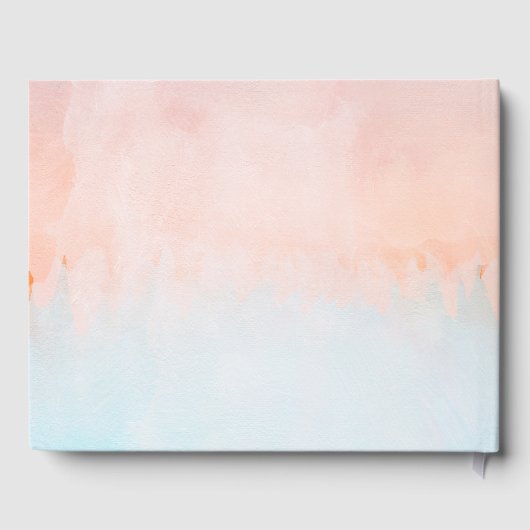 Zomer Zonsondergang Waterverf Bruiloft Gastenboek (Achterkant)