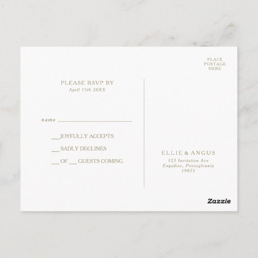 Zomer Zonsondergang Waterverf Bruiloft RSVP Briefk Briefkaart (Achterkant)