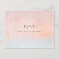 Zomer Zonsondergang Waterverf Bruiloft RSVP Briefk